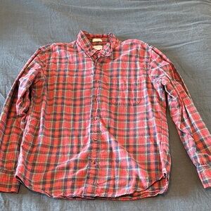 J. Crew Red and Green Casual Shirt
